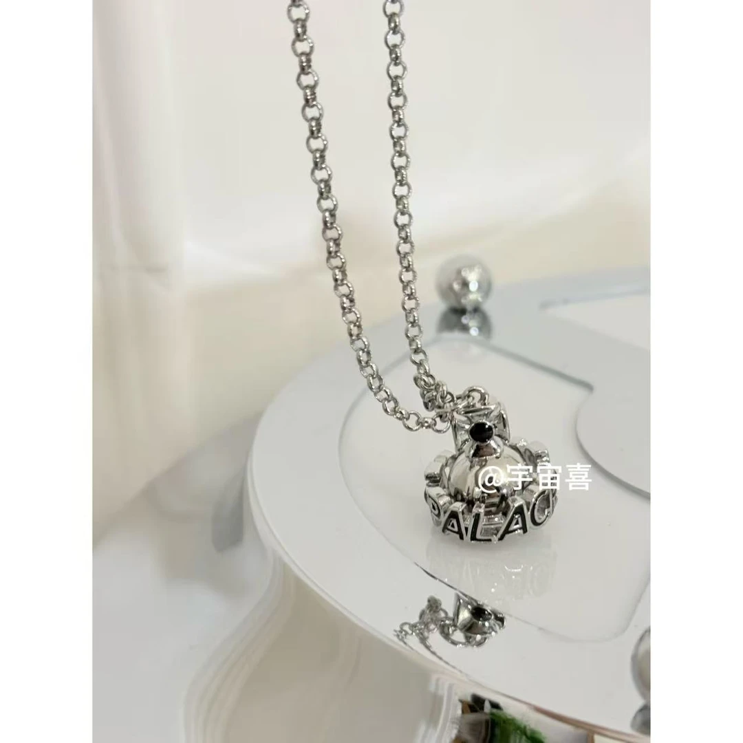 铜合金项链 H3-074【星球字母珐琅环绕金属毛衣链项链】