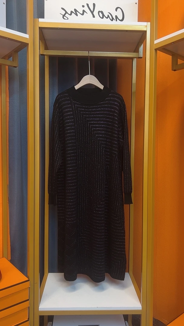 16欧版定制大码秋冬针织轻奢女装连衣裙