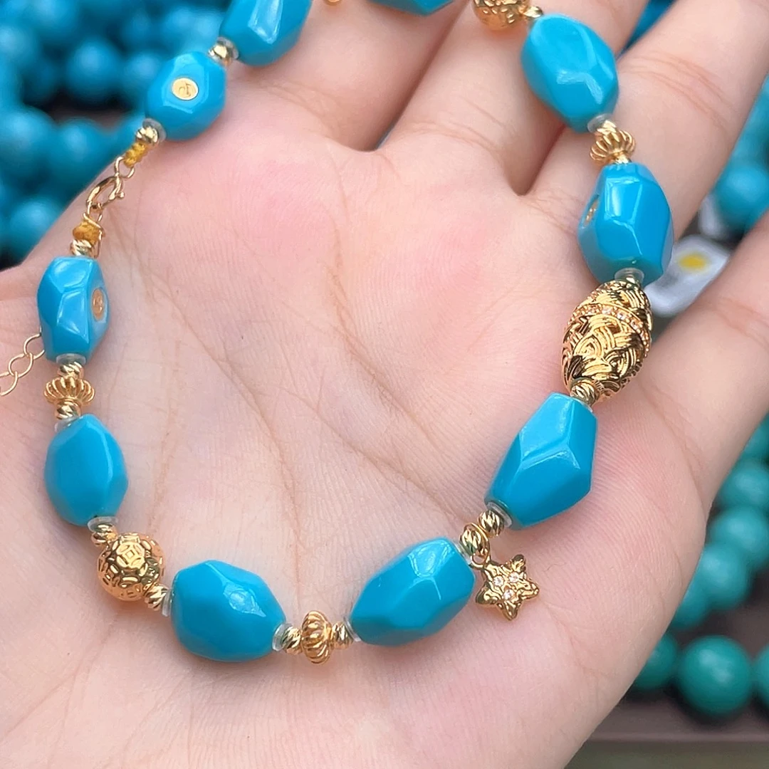 绿松石18K金镶嵌珠宝奇石