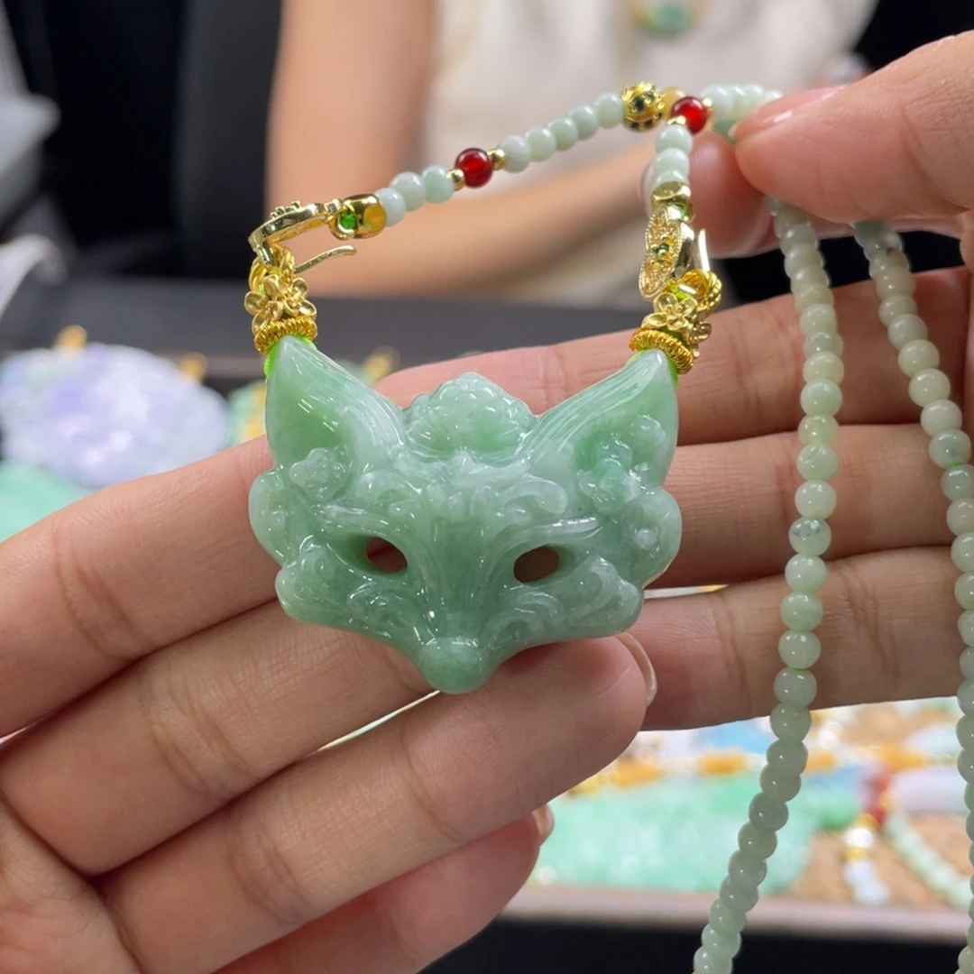 翡翠未镶嵌颈饰代编织