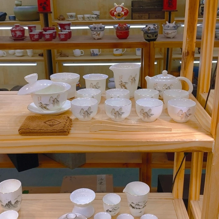 【不止】羊脂玉瓷茶具套装