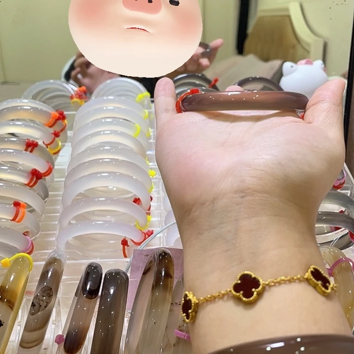 饭***吗玛瑙/玉髓手镯合金