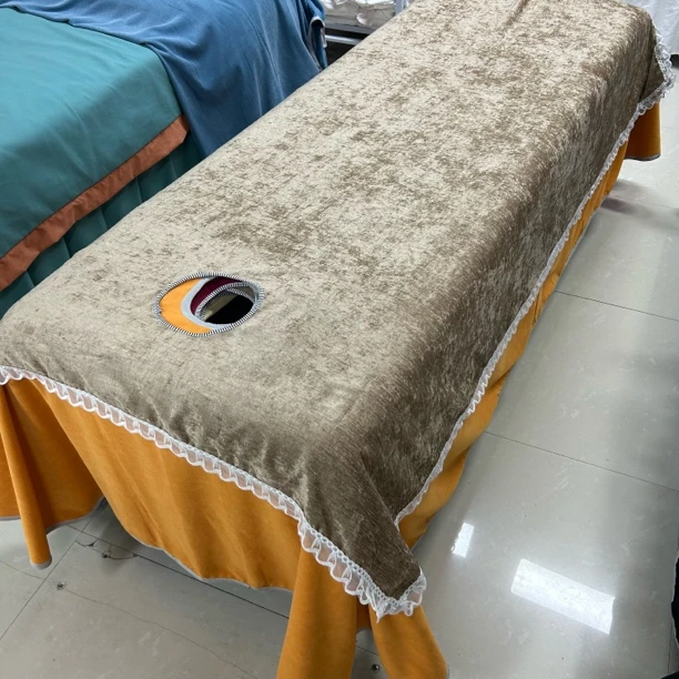 金丝嘛美容加厚老粗布美容院床单加厚雪尼尔正反一样