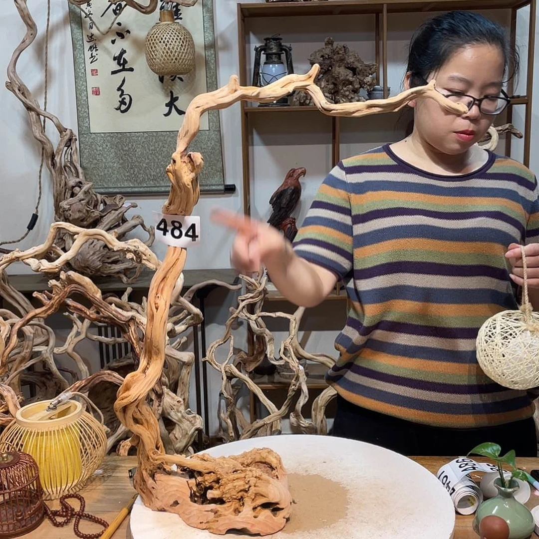 香榧木樂****盆杜鹃根根艺摆件