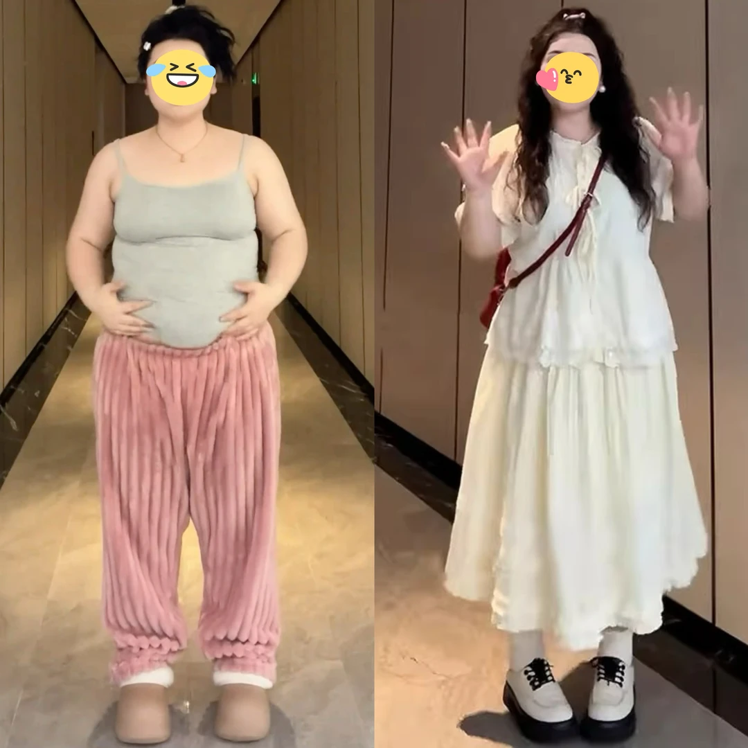 大码减龄短袖衬衫上衣半身裙两件套女胖mm显瘦遮肉超好看夏季套装