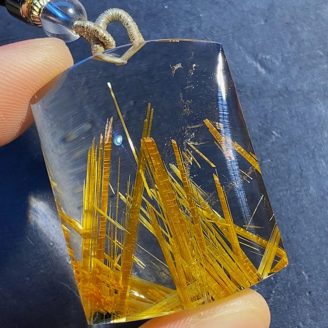 颈饰未镶嵌水晶天然钛晶无事牌吊坠