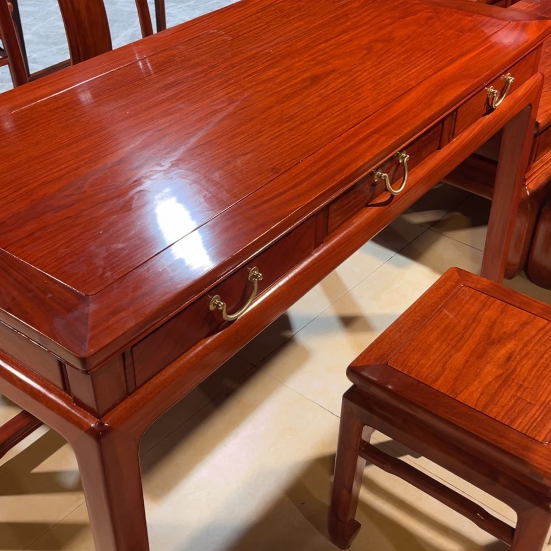 用***2花梨木类案台缅甸花梨木126书桌➕方凳
