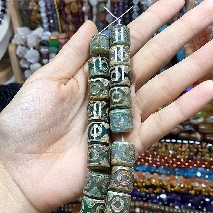 玛瑙/玉髓未镶嵌珠宝半成品玛瑙天珠卡14mm10颗