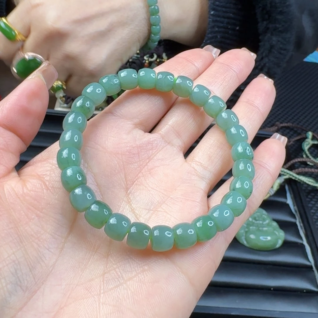 和田玉（碧玉）手链未镶嵌卡8