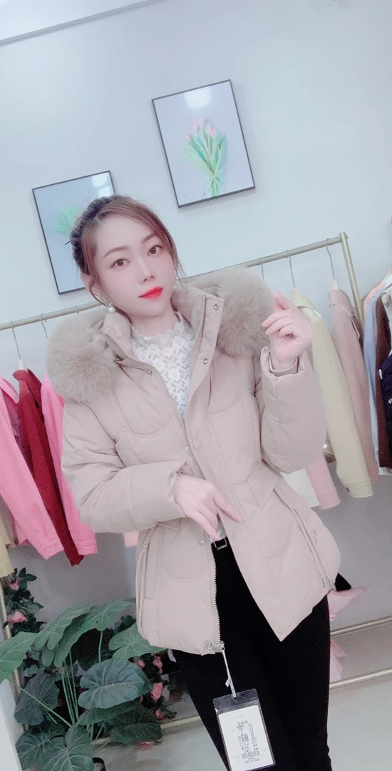 常规款短款纯色拼接保暖棉衣棉服大毛领秋冬外套