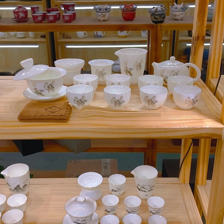 【不止】羊脂玉瓷茶具套装