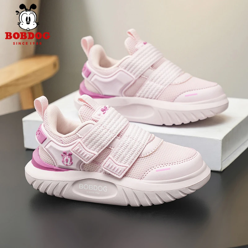 巴布豆女童鞋儿童学生板鞋秋季网面透气运动鞋中大童女孩休闲网鞋