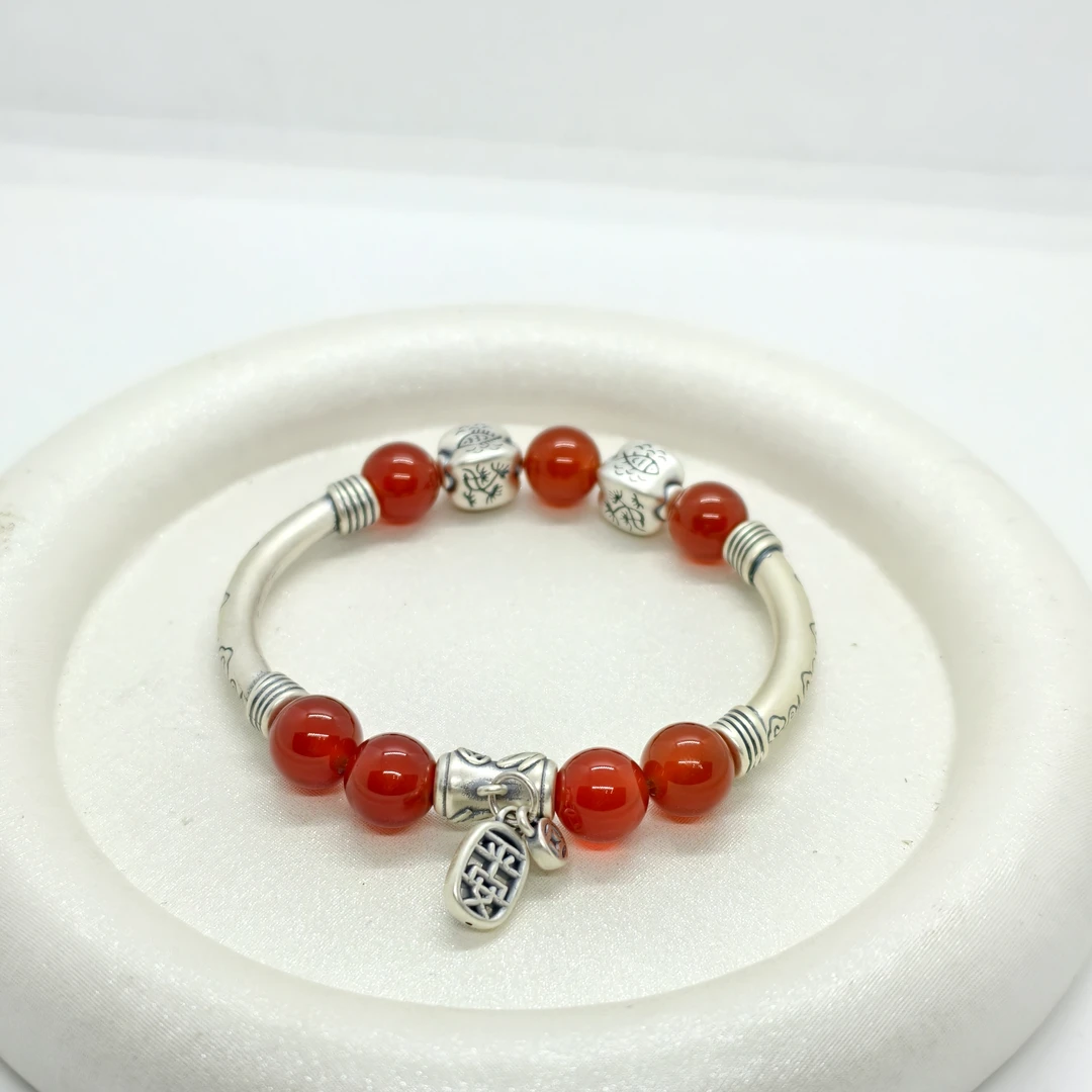 足银手链 足银999 复古国风如意弹力女款高级感礼物