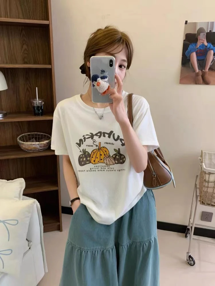 【云云精选】55876 夏季雪花棉南瓜T恤