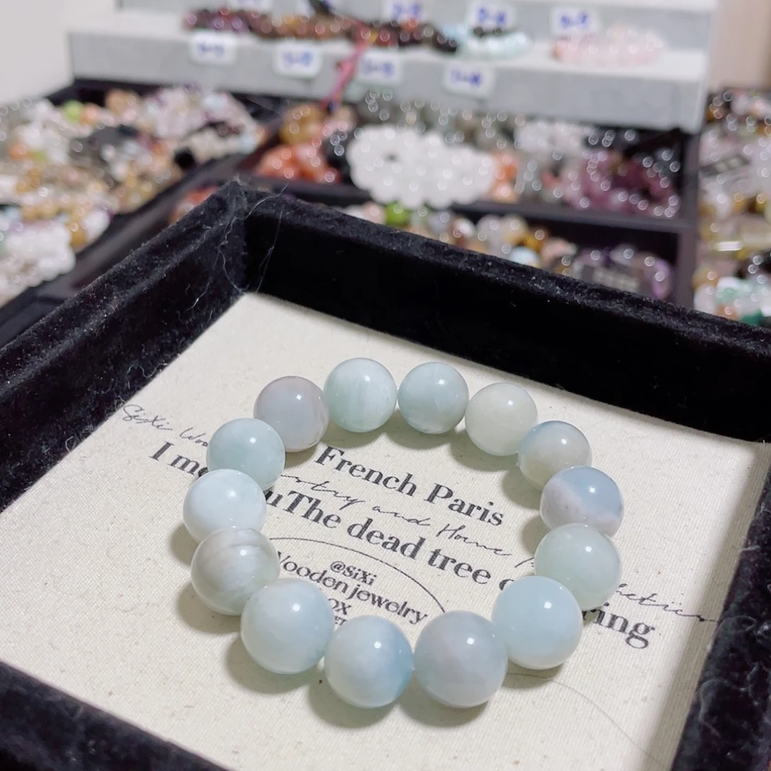 水晶手链未镶嵌岛屿海蓝宝