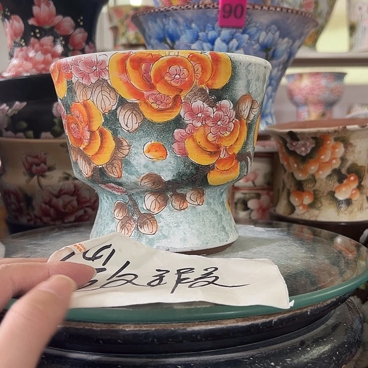 景德镇手绘花盆 满38包邮