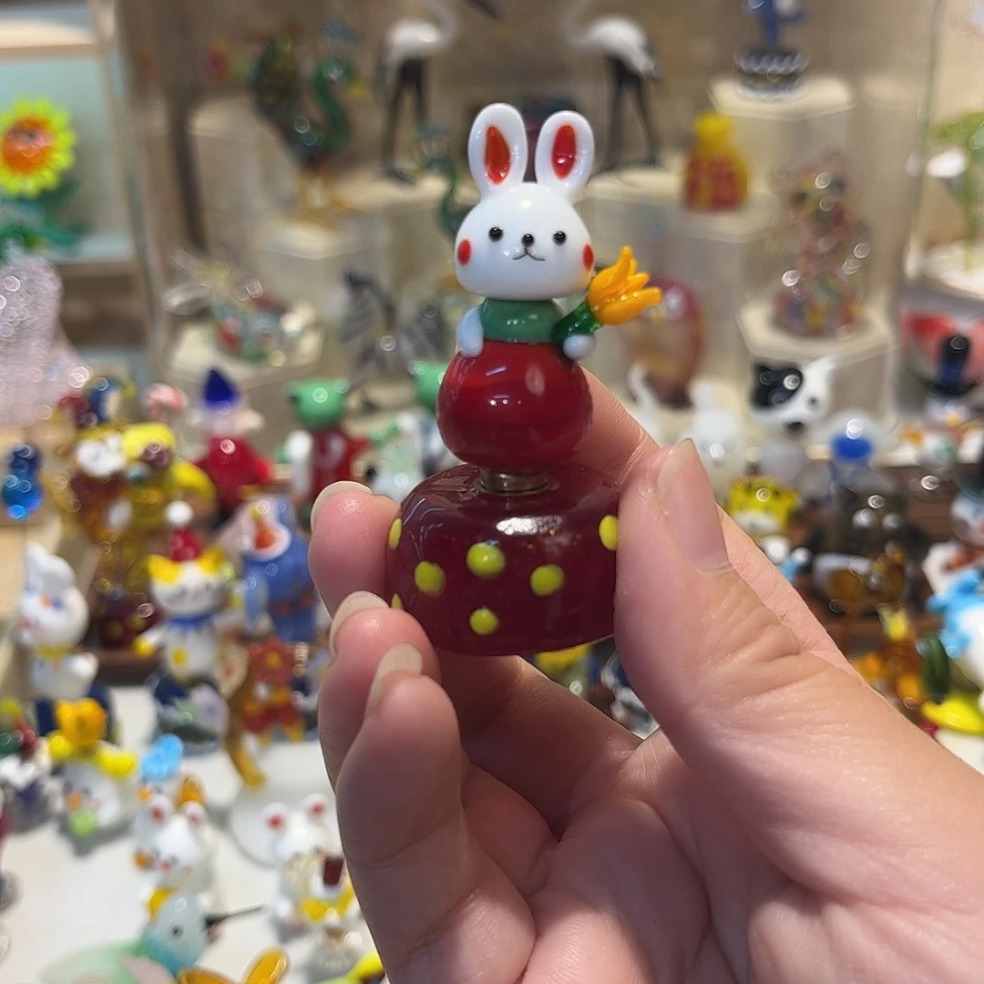 琉璃手工艺品旋转小兔