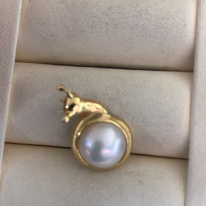 银S925镶嵌颈饰拼合珍珠（马贝珠）