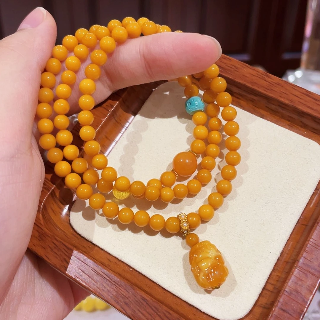 未镶嵌蜜蜡手链手串