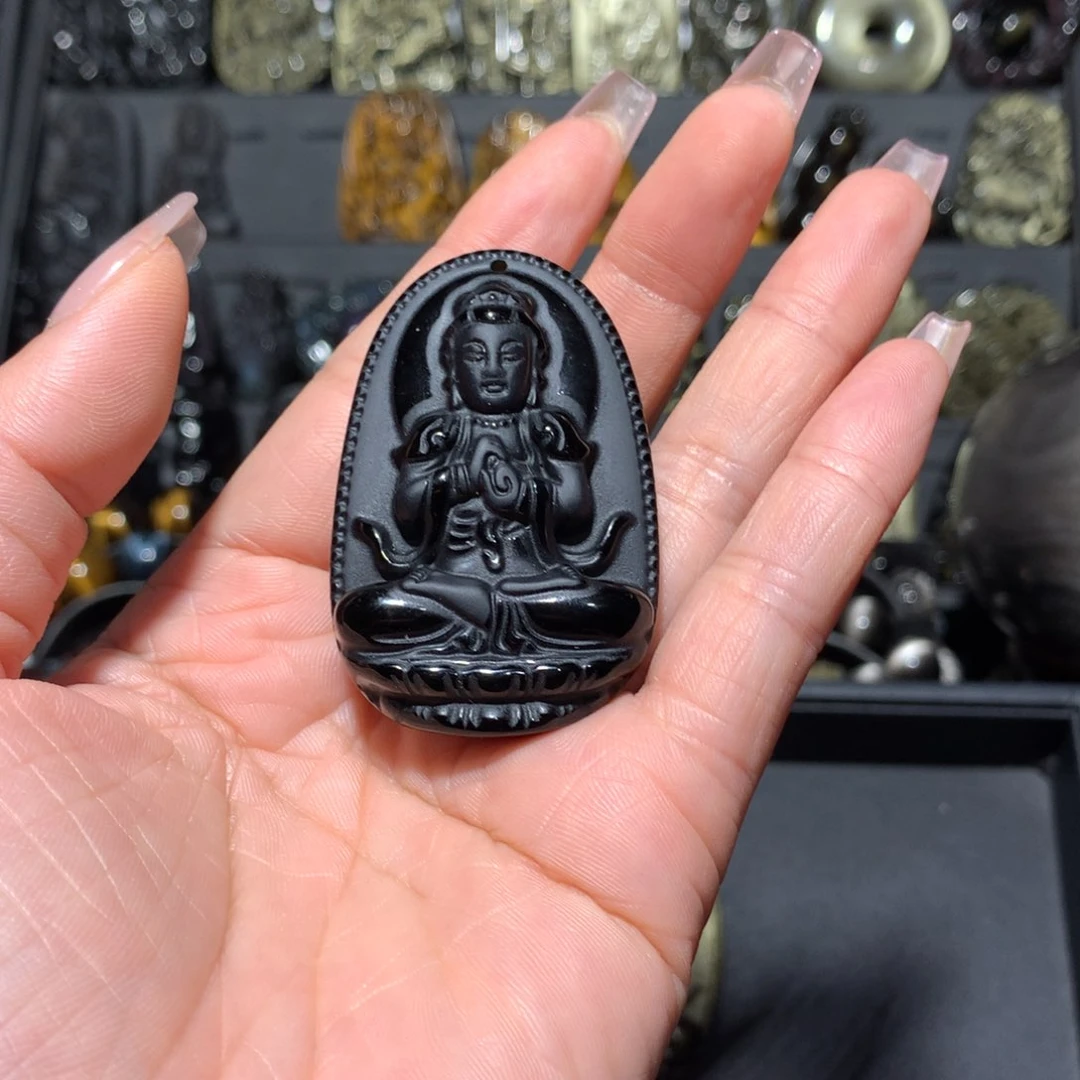 黑曜岩未镶嵌吊坠(赠链)倒****?