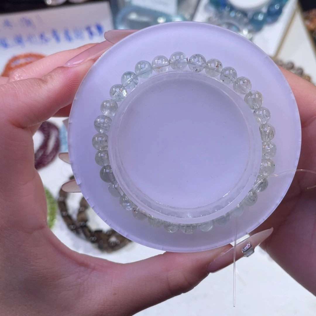 未镶嵌手链水晶绿底阿鲁沙6mm