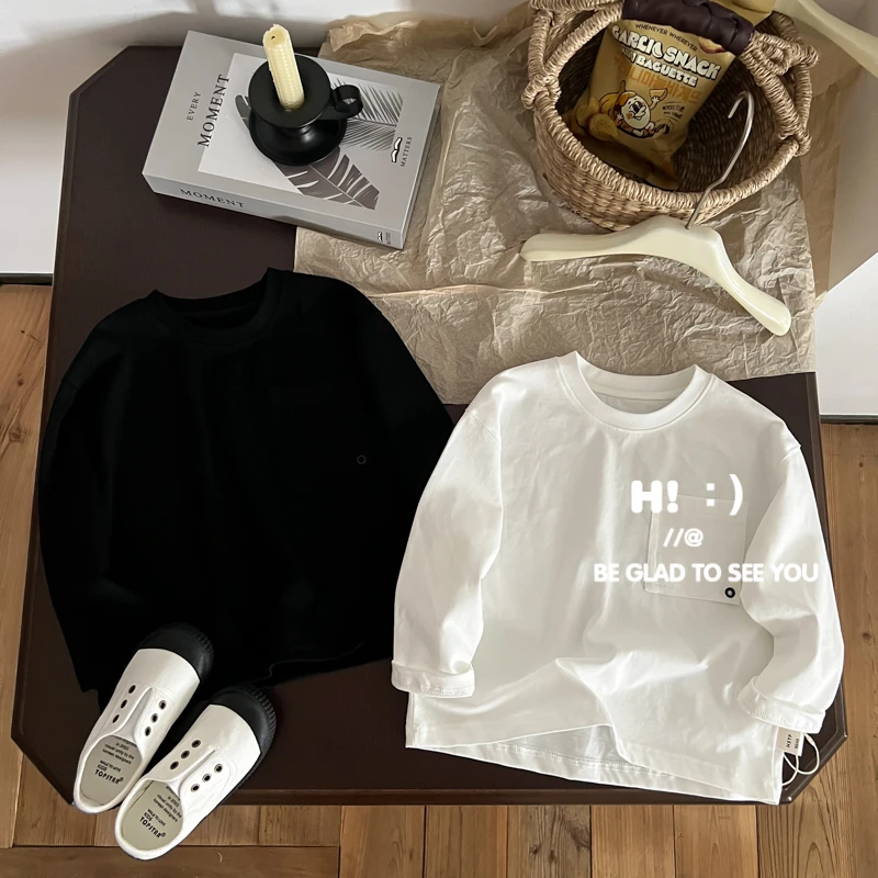 现货【百分百棉】郝叔童品秋季新款2025男童时尚百搭圆领长袖HL5316