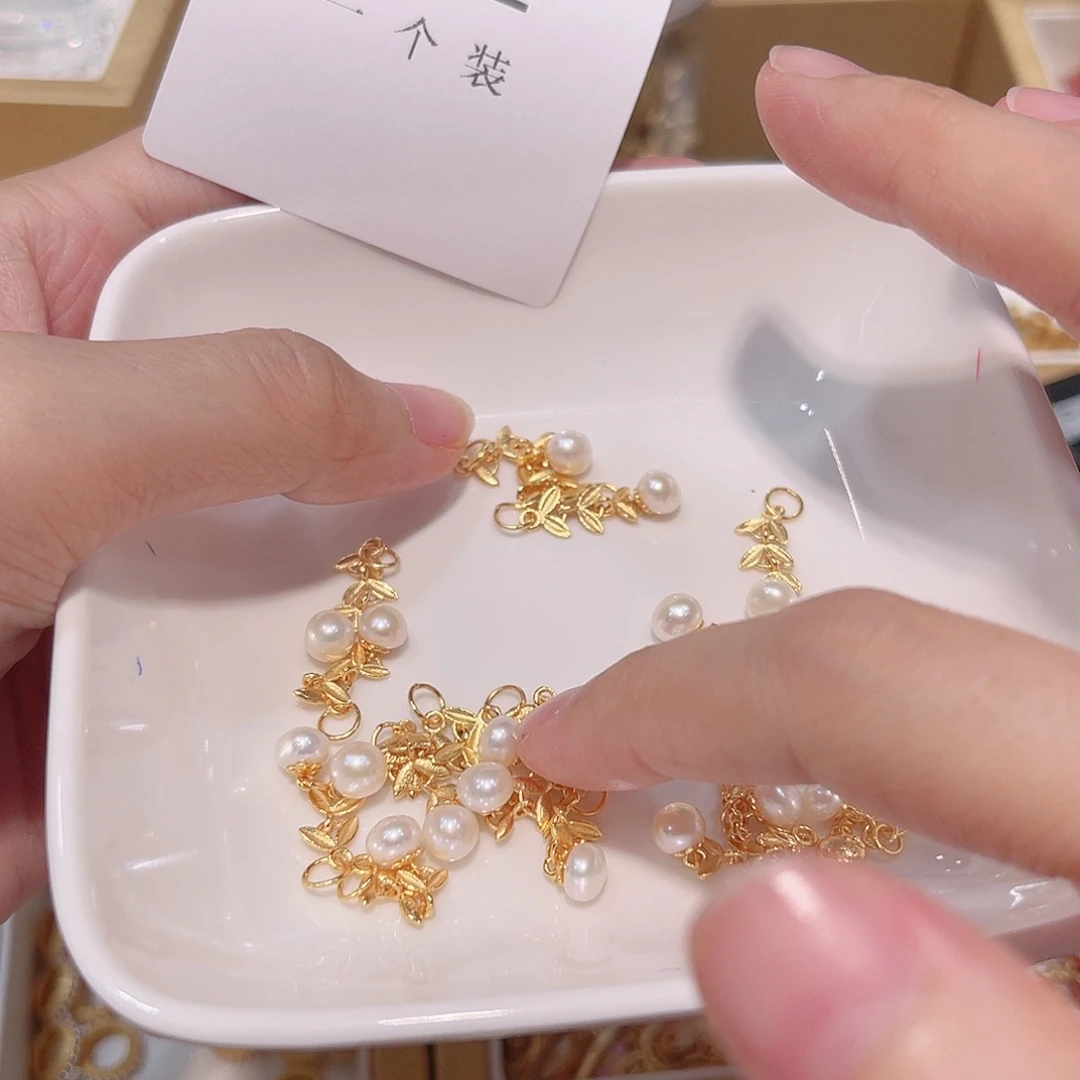 水晶珠宝半成品银S925镀金镶嵌72 。