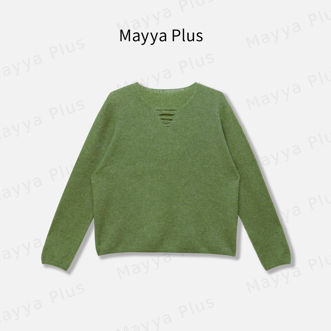 【厚乳抹茶】Mayya Plus麦芽定制流光风时尚羊毛针织毛衣女32537188