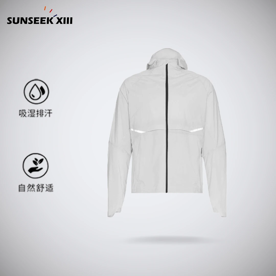 three!【破风者】户外情侣款骑行舒适透气拼色不闷汗速干衣外套1602