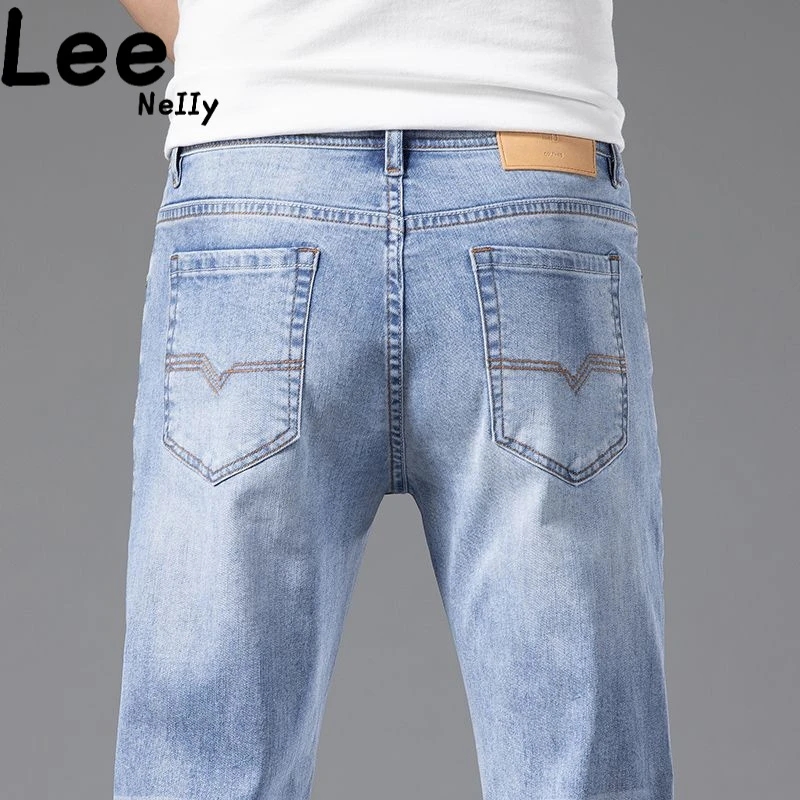 Lee Nelly-2025新款浅色牛仔裤男秋款修身韩版高端弹力百搭休闲裤