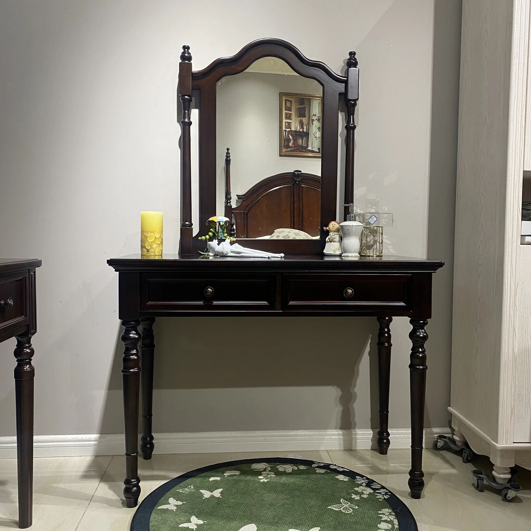 【品牌家具】尚品E1408美式全实木妆台长1000宽450高1530MM