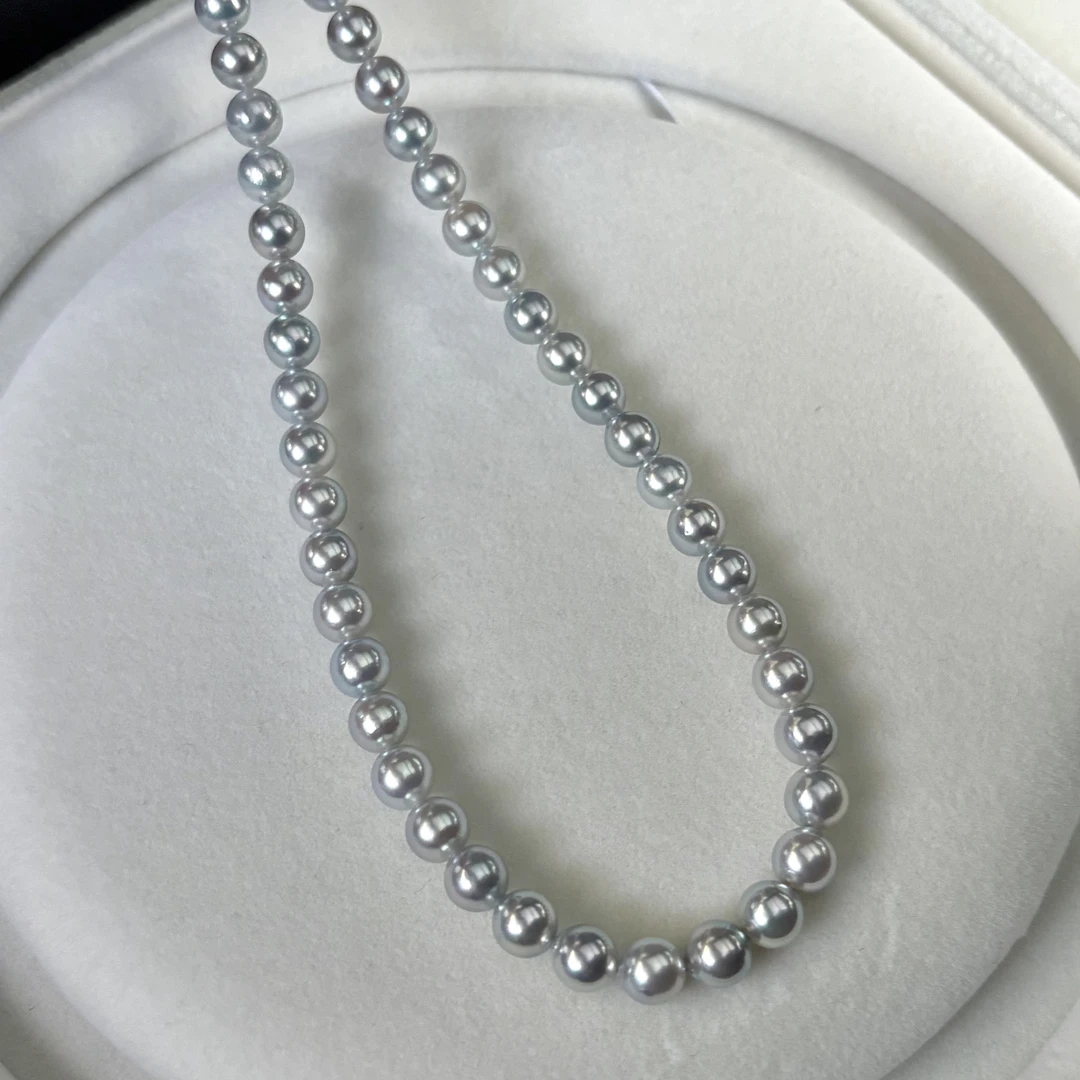 6-6.5mm海水真科研SK蓝玫瑰项链气质经典简约通勤大气耐看老钱风