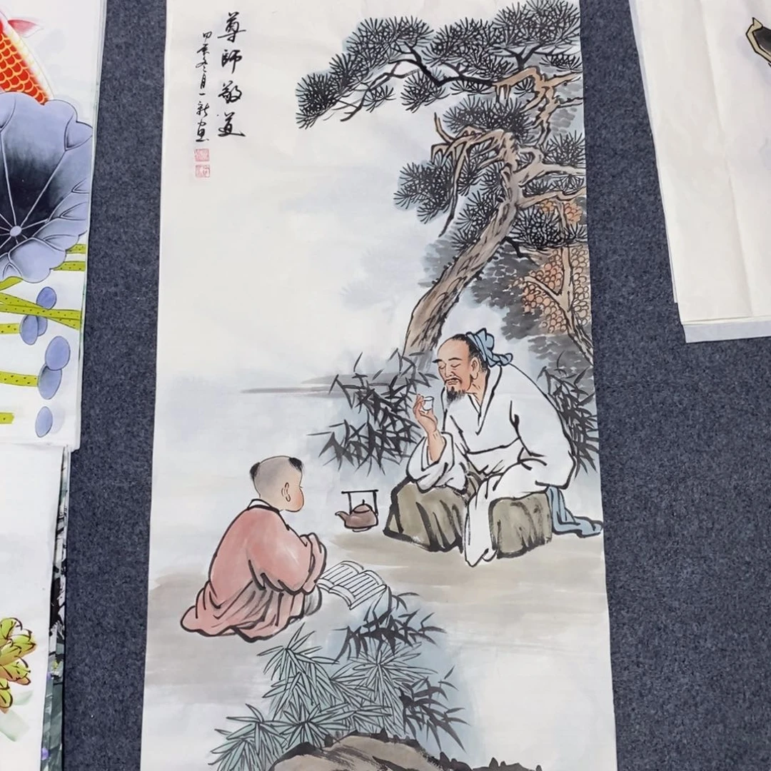 国画尺寸100✖️50三尺手绘国画