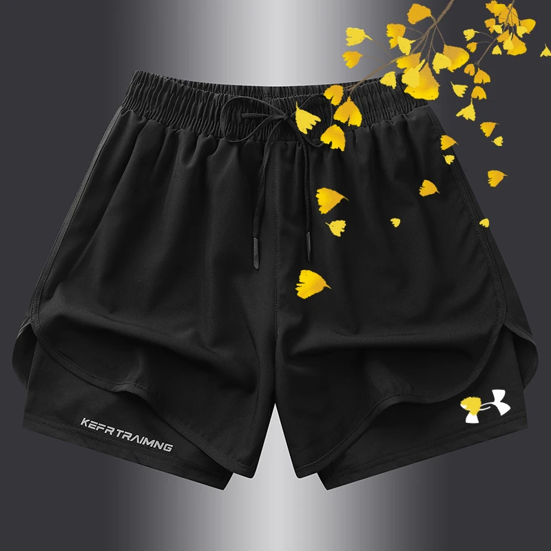 夏季情侣款冰丝速干运动短裤男士薄款透气休闲裤时尚百搭潮流短裤