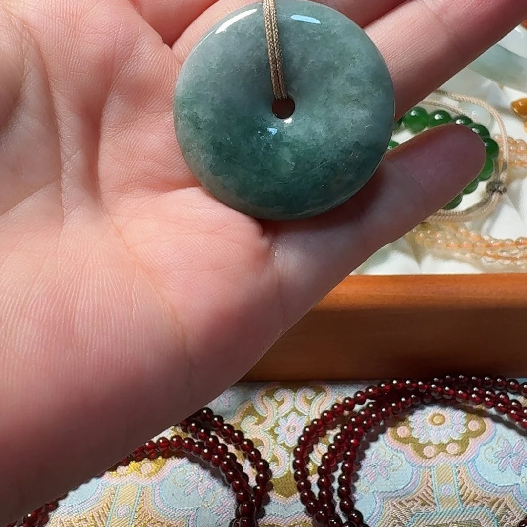 翡翠未镶嵌颈饰纯天然翡翠平安扣福利款