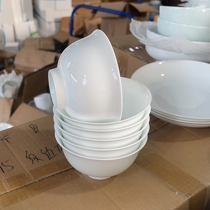 瓷片玉泥4.75英寸米饭碗六个包邮