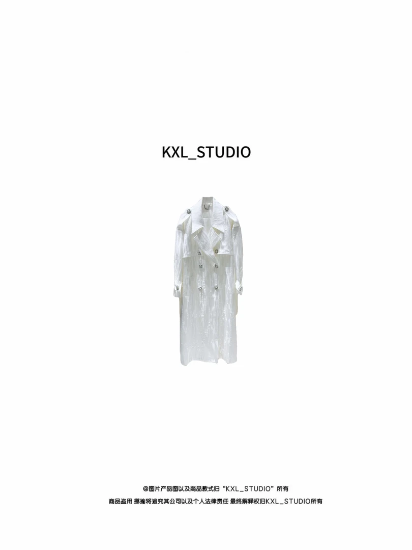 KXL-STUDIO【KELE精选】“白月光”醋酸提花风衣9289
