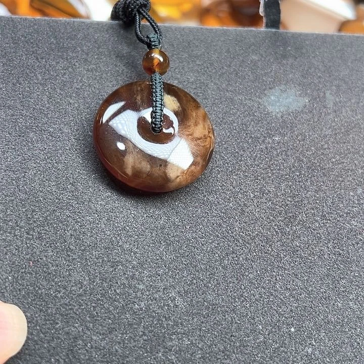 未镶嵌颈饰琥珀天然缅甸琥珀平安扣吊坠9.3克