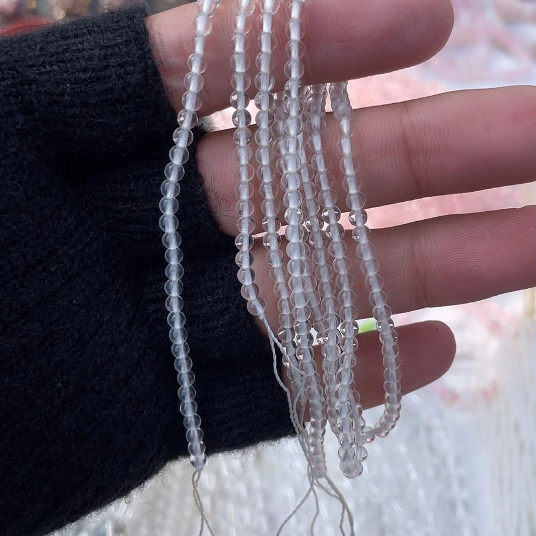 水晶两条白水晶珠链【代购不退换】未镶嵌张*豪