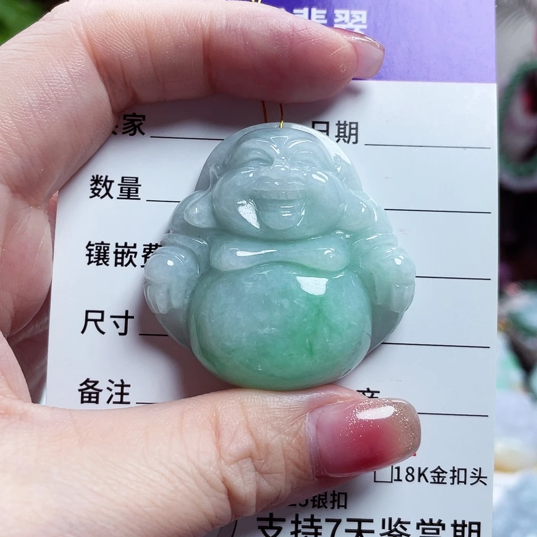 翡翠未镶嵌颈饰佛公11