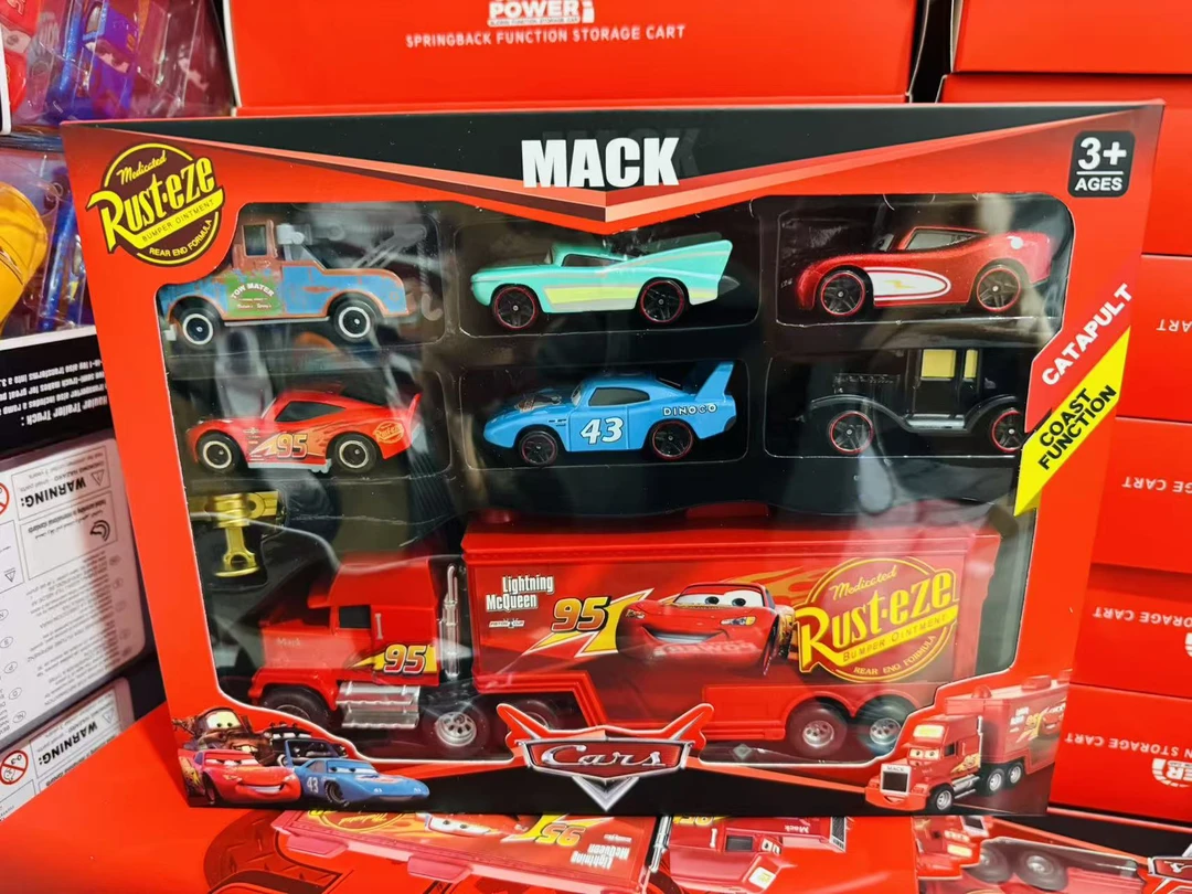 565-26总动源集装箱+6只何金车玩具