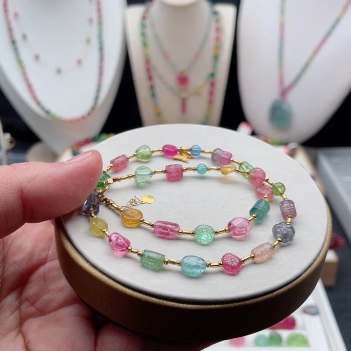 18K金镶嵌手链碧玺碧玺手链