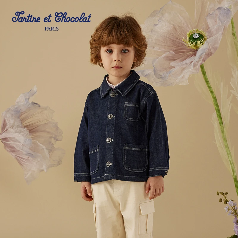 TC法国巧克力童装25春季新品男童翻领牛仔外套CIJAF1211K