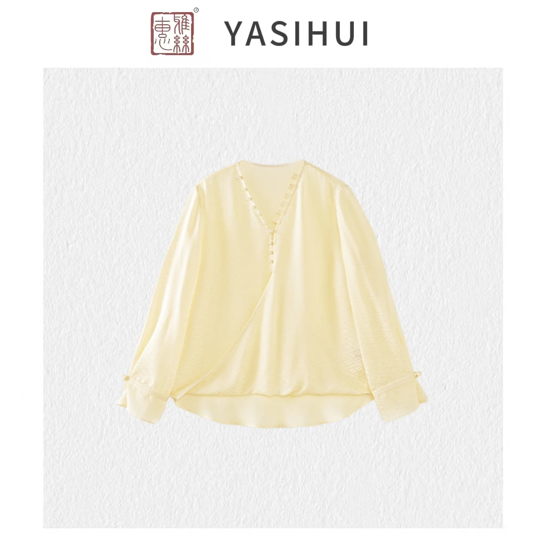 【李德喜-染色罗菱形格上衣】25年春季新款桑蚕丝宽松百搭