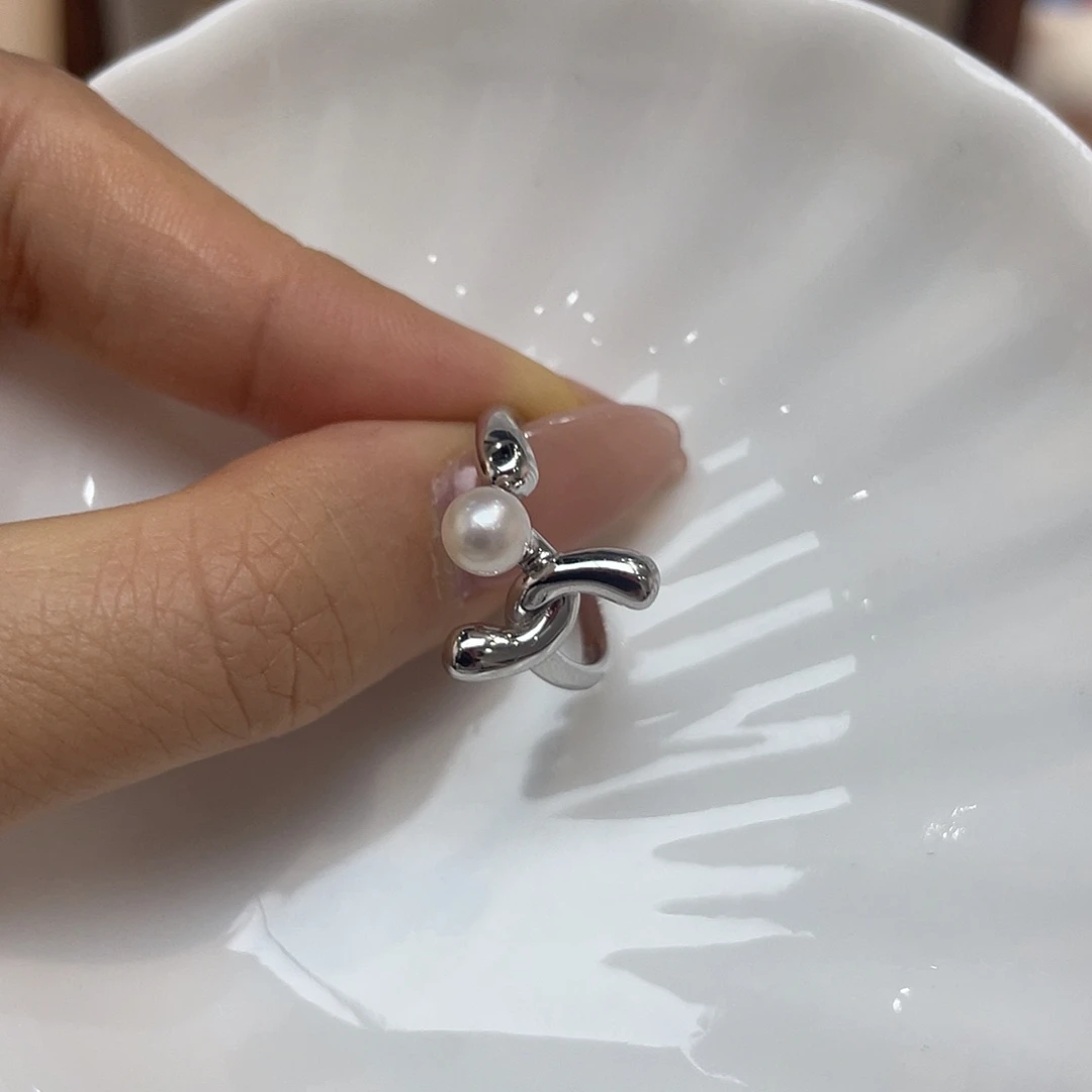 戒指海水珍珠银S925镶嵌