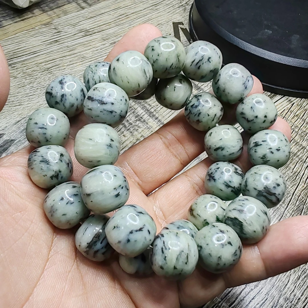 天然和田玉卡16+老型珠青花草花手串时尚精美单圈多样性随机发一