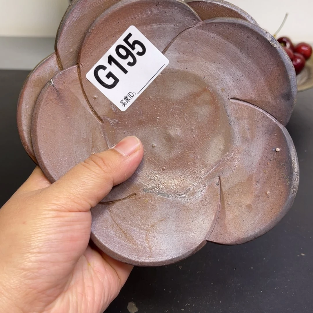 备前烧作品 好看的盘2夏*葱