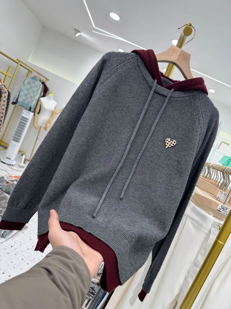 【从头红到尾】帽衫可机洗水洗时尚百搭针织衫