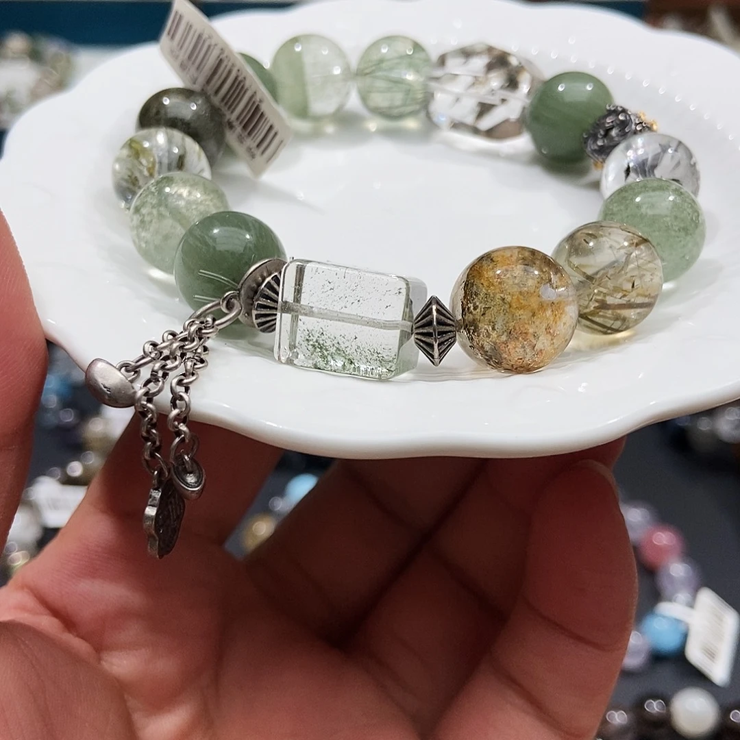 水晶手链银S925镶嵌水晶