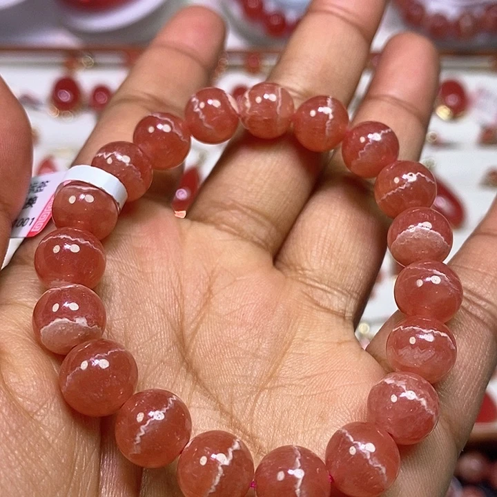 菱锰矿（红纹石）手绳未镶嵌浪****y